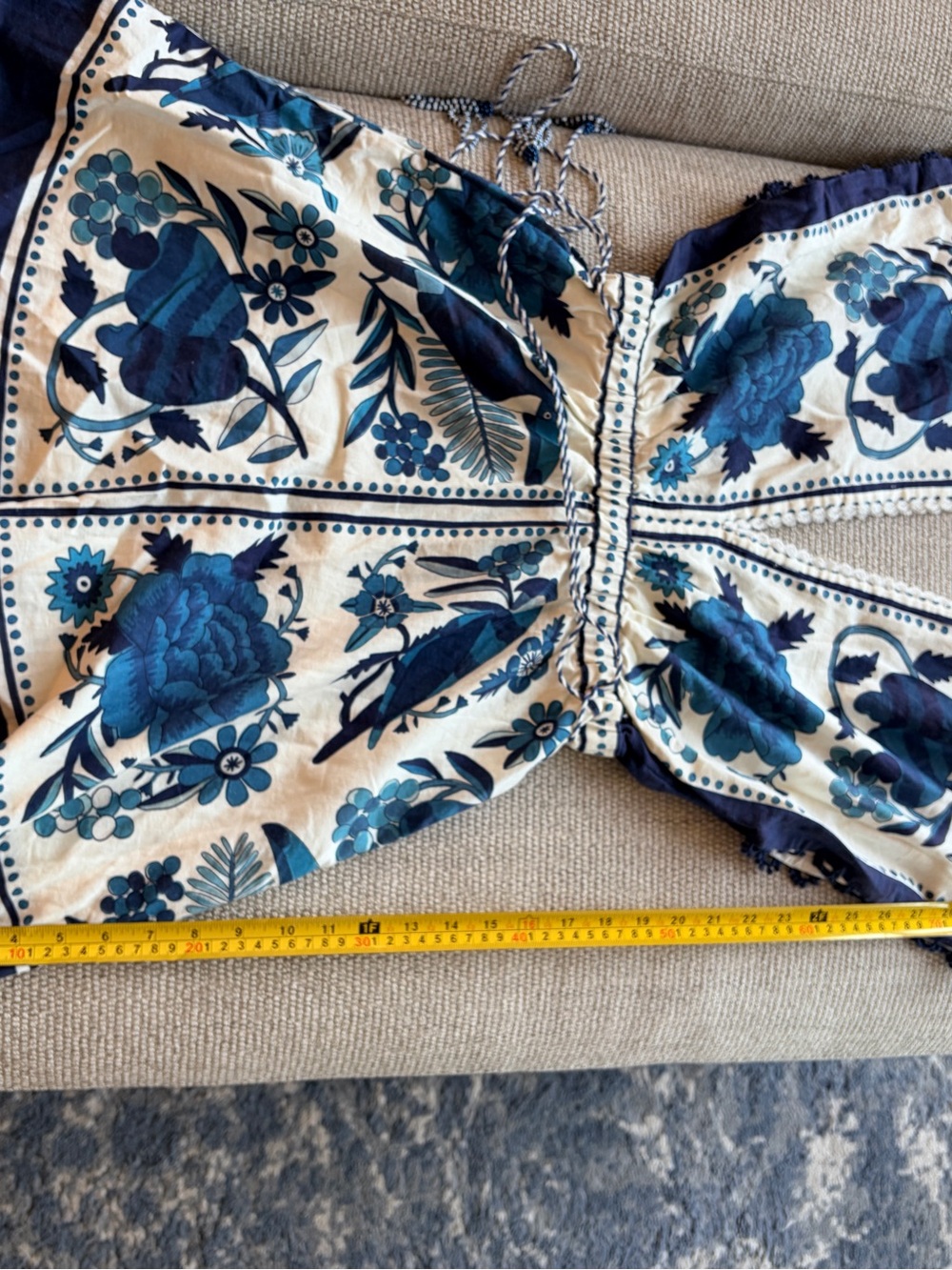 FARM Rio Blue & Navy Floral V-Neck Romper - Picture 10 of 10